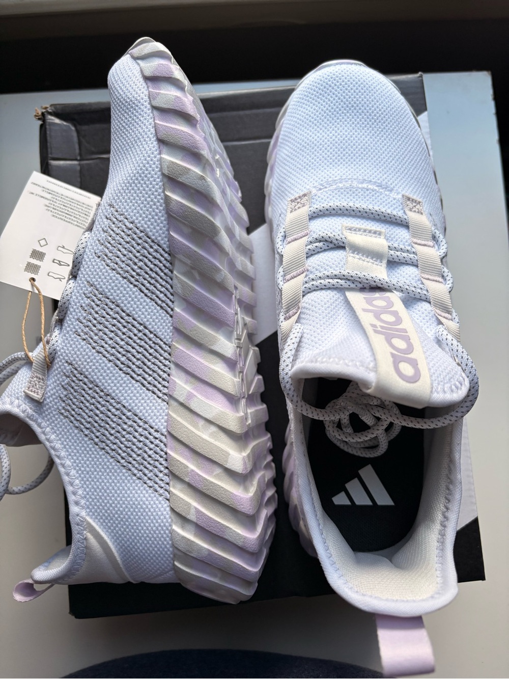 Adidas Kaptir Flow K Triple White Sneakers Youth 5.5 NWT